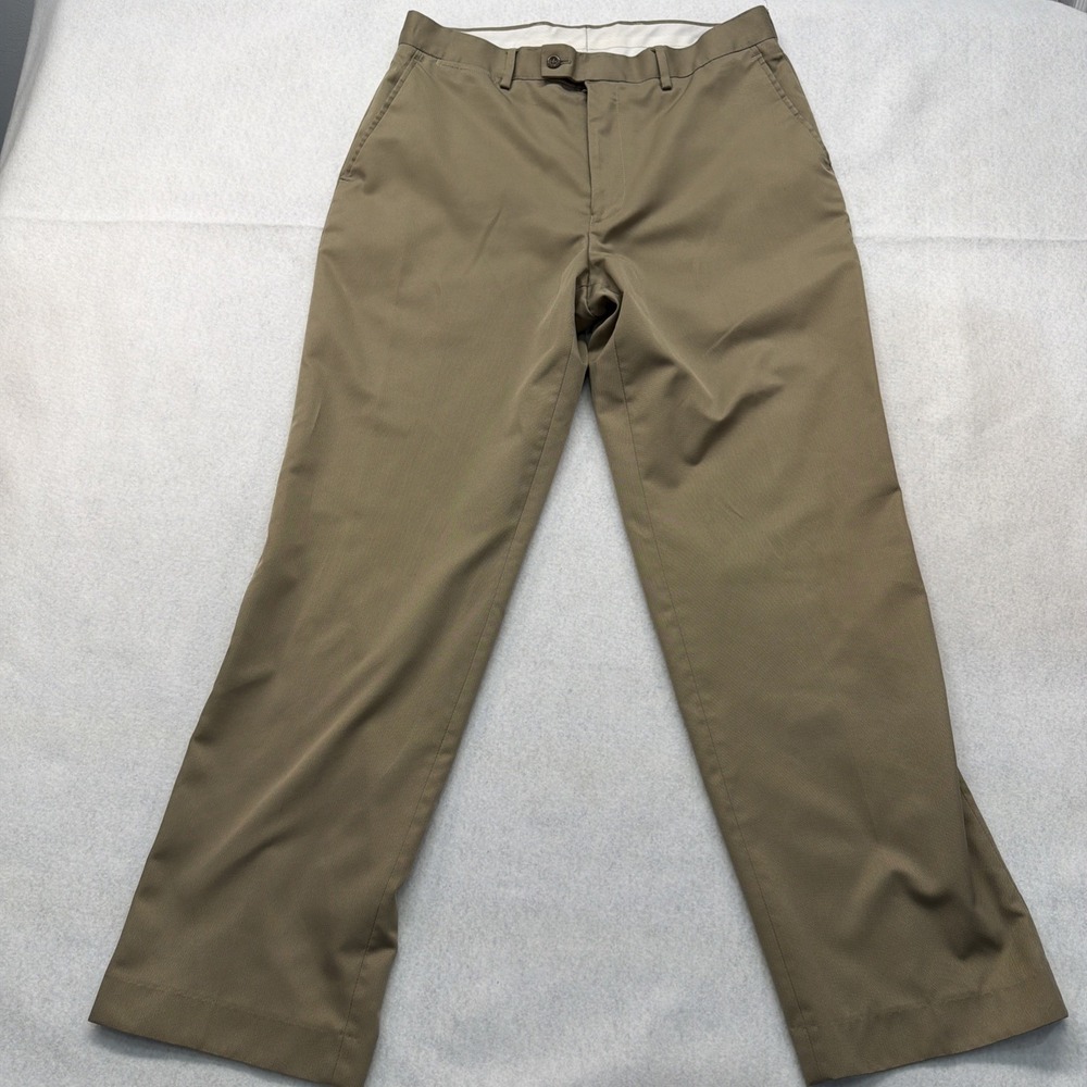 Braggi by‎ Louis Raphael Dress Pants Flat Front Men's Size 34X32 Khaki Oat